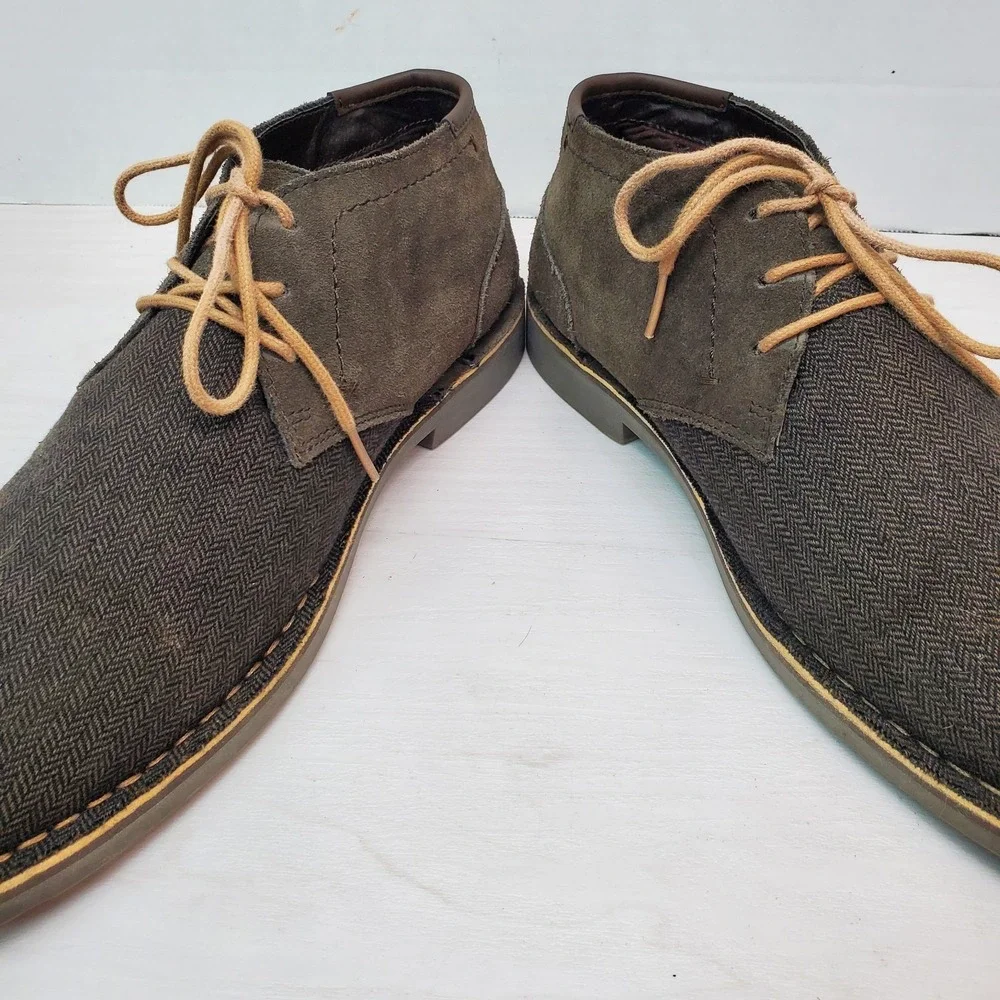 Kenneth Cole Reaction Brown Suede & Textile Desert Sun Chukka Boot Shoes US 11 M